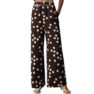 The Brooklin Printed Wide Leg Pants by Maeve Size Medium